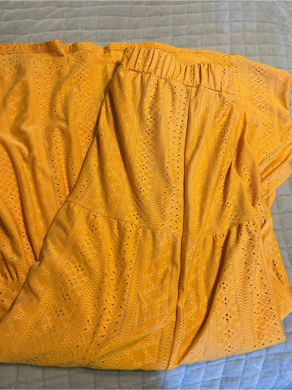 LuLaRoe Yellow Eyelet Poppy Maxi Skirt xxl